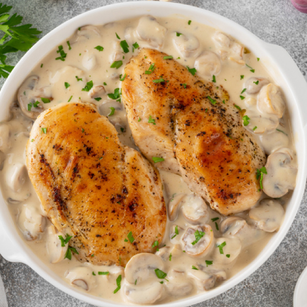 Creamy Baked Chicken Breasts with Mushrooms